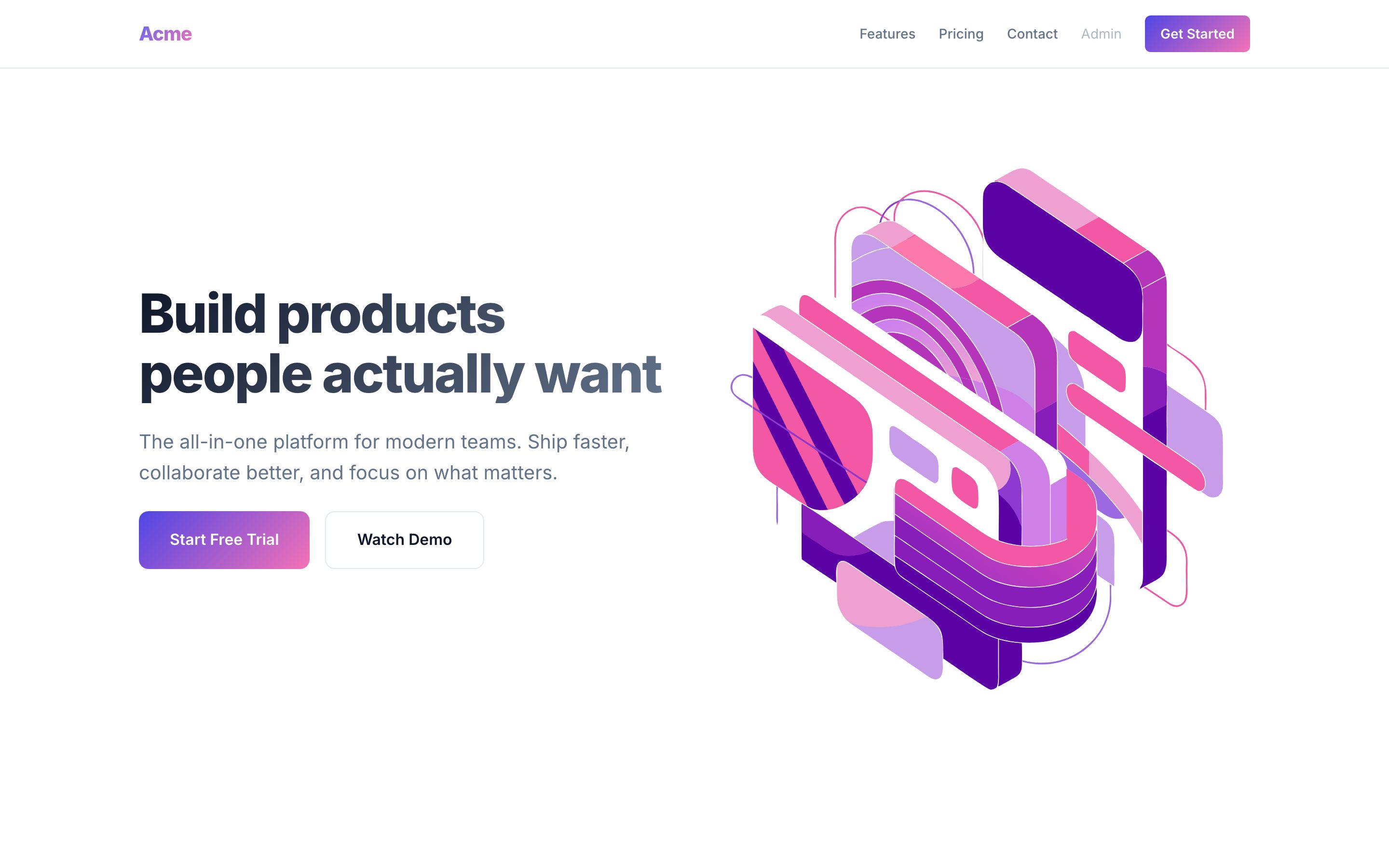 Official EmDash Marketing template homepage
