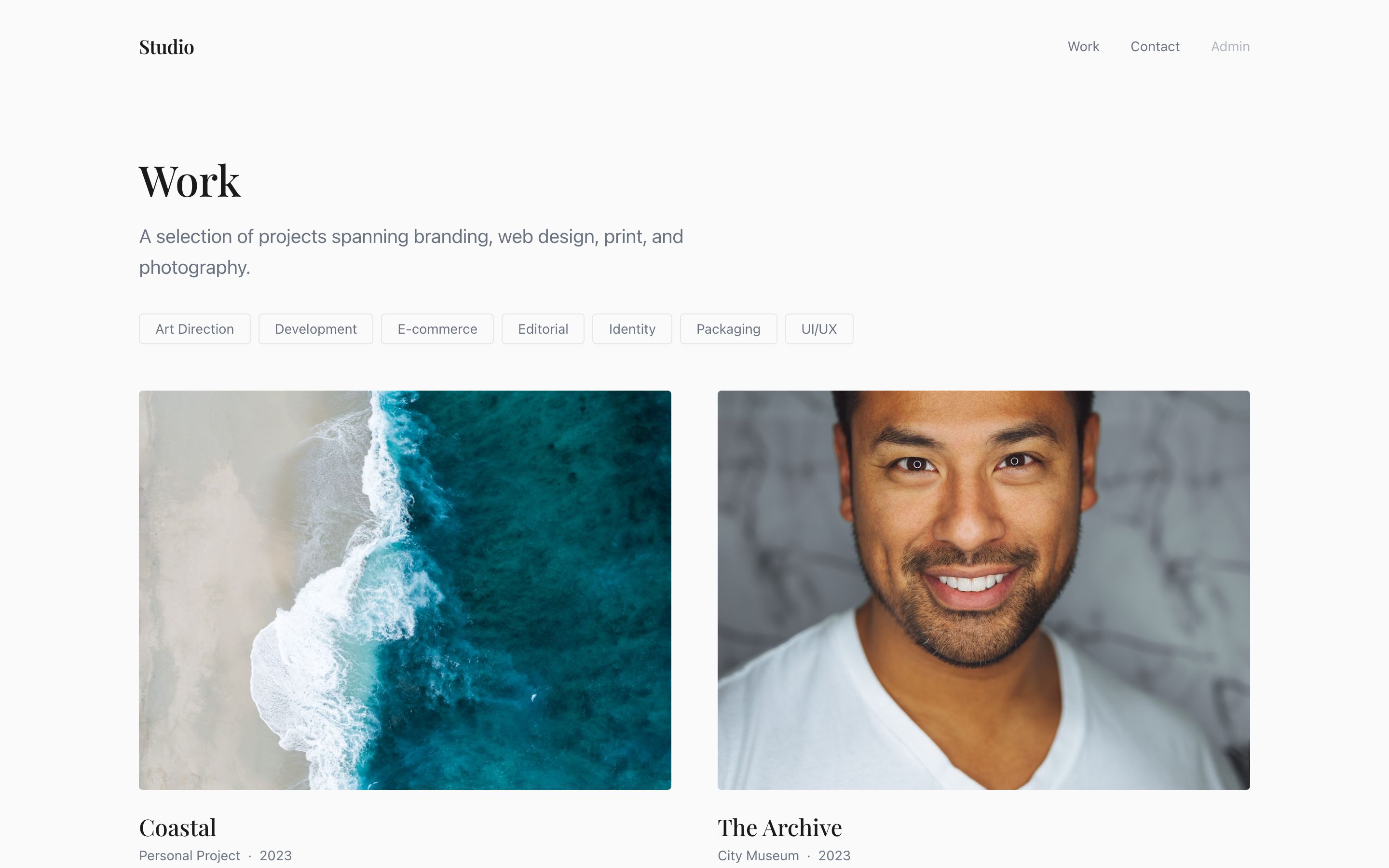 Official EmDash Portfolio template